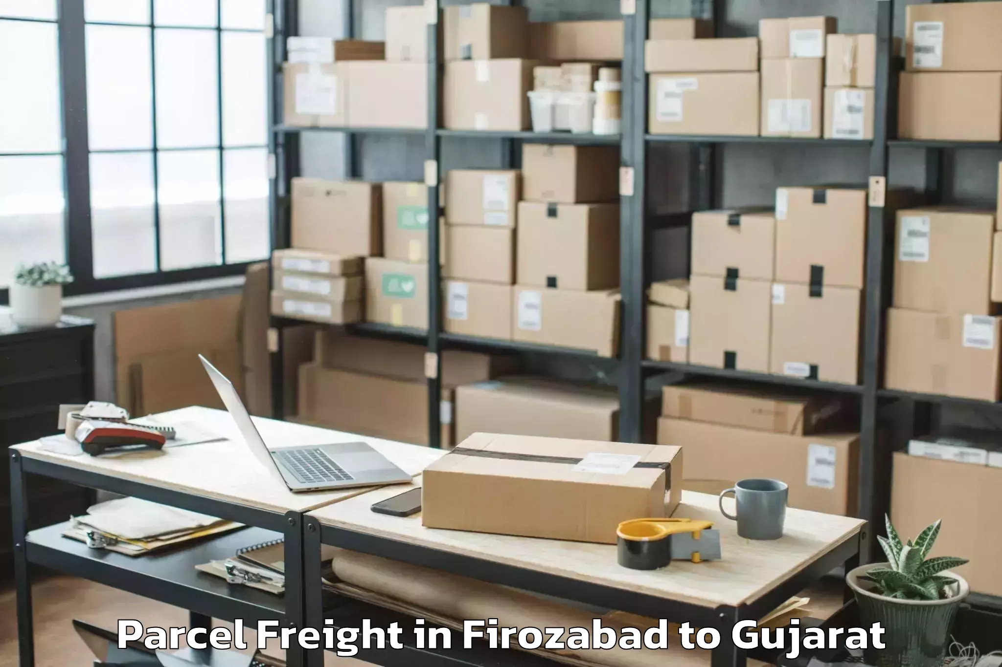 Professional Firozabad to Thasra Parcel Freight